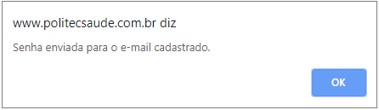 Exemplo de mensageem de e-mail enviado